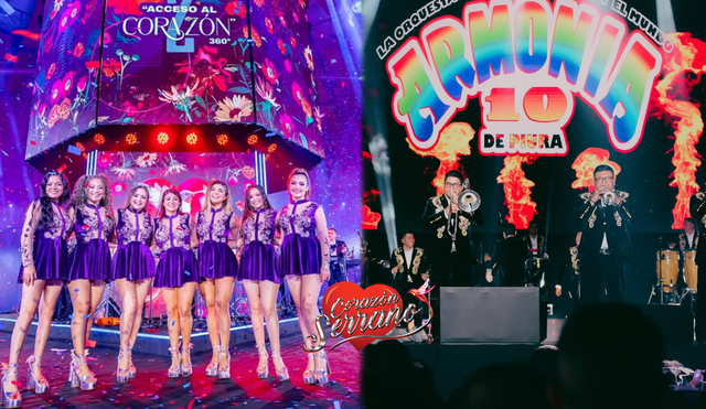 Corazón Serrano y Armonía 10 son grupos emblemáticos de cumbia. Foto: composición LR/difusión Corazón Serrano y Armonía 10 son grupos emblemáticos de cumbia. Foto: composición LR/difusión