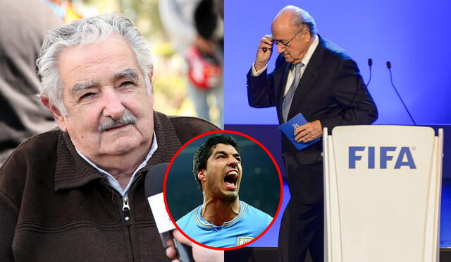 'Pepe' Mujica se mostró en contra de la sanción a Luis Suárez con duros insultos a la FIFA, entonces presidida por Joseph Blatter. Foto: composición de LR/AFP 'Pepe' Mujica se mostró en contra de la sanción a Luis Suárez con duros insultos a la FIFA, entonces presidida por Joseph Blatter. Foto: composición de LR/AFP