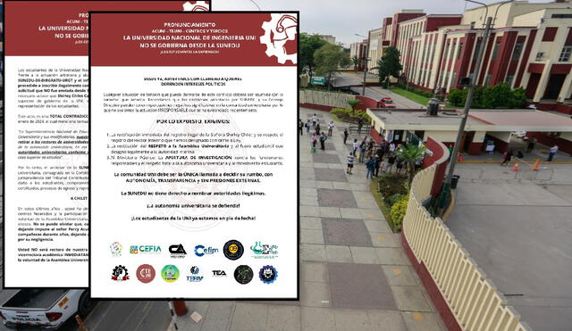 Estudiantes y decanos de la UNI cuestionan a la Sunedu por intromisión. Estudiantes y decanos de la UNI cuestionan a la Sunedu por intromisión.
