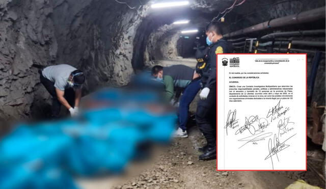 Comisión investigadora es creada tras la matanza de 13 trabajadores mineros en Pataz | Composición: LR.