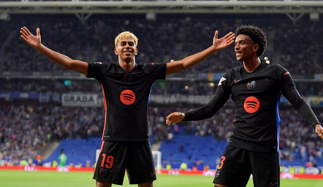 Lamine Yamal abrió la victoria del Barcelona ante Espanyol para conquistar el título de LaLiga. Foto: AFP Lamine Yamal abrió la victoria del Barcelona ante Espanyol para conquistar el título de LaLiga. Foto: AFP