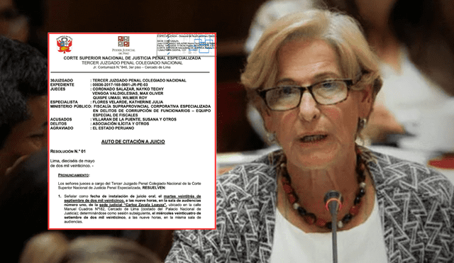 El juicio oral de Susana Villarán iniciará el 23 de setiembre, informó el Poder Judicial. | Composición: LR. El juicio oral de Susana Villarán iniciará el 23 de setiembre, informó el Poder Judicial. | Composición: LR.