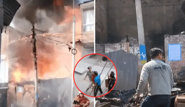 Voraz incendio consumió todo el inmueble. Foto: Composición LR/ATV Noticias. Voraz incendio consumió todo el inmueble. Foto: Composición LR/ATV Noticias.