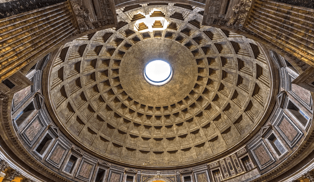 Gracias a una técnica, estructuras como la cúpula Panteón aún se mantienen intactas a pesar de su antigüedad. Foto: Museo Colosseum Gracias a una técnica, estructuras como la cúpula Panteón aún se mantienen intactas a pesar de su antigüedad. Foto: Museo Colosseum