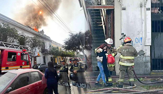 Bomberos controlaron el incendio cerca a la Plaza Bolognesi, en Cercado de Lima. Foto: composición LR/Dayana Huerta Bomberos controlaron el incendio cerca a la Plaza Bolognesi, en Cercado de Lima. Foto: composición LR/Dayana Huerta
