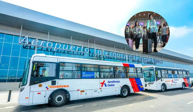 Bus AeroDirecto trasladará a los pasajeros al nuevo Aeropuerto Jorge Chávez en 2025. Foto: Composición LR/Andina. Bus AeroDirecto trasladará a los pasajeros al nuevo Aeropuerto Jorge Chávez en 2025. Foto: Composición LR/Andina.