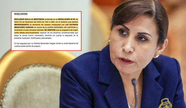 Demanda de amparo por Patricia Benavides volverá a ser evaluada desde cero | Composición: LR. Demanda de amparo por Patricia Benavides volverá a ser evaluada desde cero | Composición: LR.