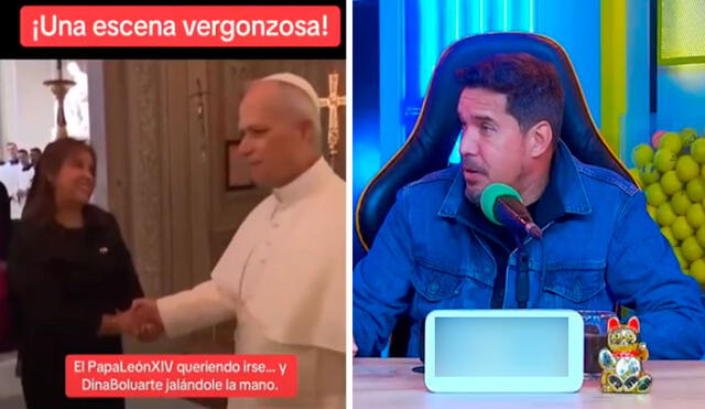 Los conductores de Nadie se salva criticaron la actitud de Dina Boluarte quien según dijeron viajó al Vaticano con el dinero de todos los peruanos para su foto con el papa. Foto: composición LR/ YouTube/ Nadie se salva Los conductores de Nadie se salva criticaron la actitud de Dina Boluarte quien según dijeron viajó al Vaticano con el dinero de todos los peruanos para su foto con el papa. Foto: composición LR/ YouTube/ Nadie se salva