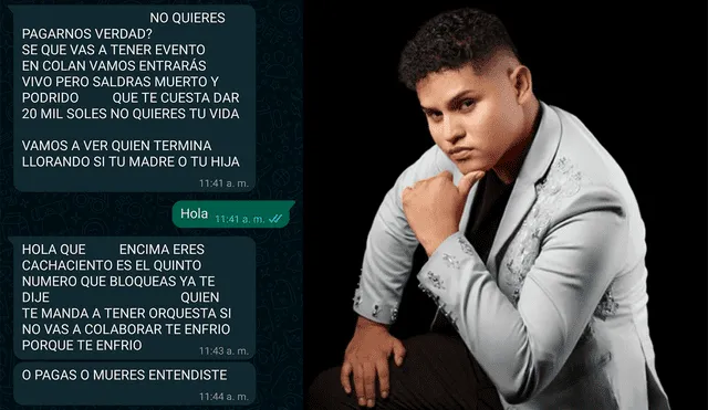 Extorsionadores le exigen el pago de 20.000 soles para dejar que su orquesta se presente. Extorsionadores le exigen el pago de 20.000 soles para dejar que su orquesta se presente.