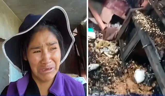 La madre de 4 hijos rompió en llanto al ver su casa destruida. Foto: composición LR/ Facebook/ CTC.Pe La madre de 4 hijos rompió en llanto al ver su casa destruida. Foto: composición LR/ Facebook/ CTC.Pe