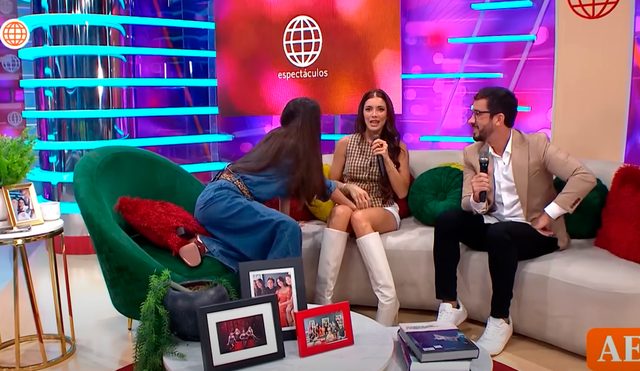 Korina Rivadeneira estuvo como invitada en el programa de Rebeca Escribens. Foto: Composición LR/América Tv.