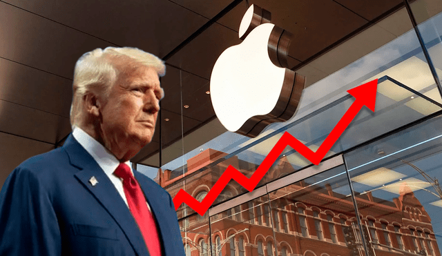 Donald Trump anunció incrementar aranceles del 25 % a Apple si no fabrica iPhones en el país. Foto: Composición LR Donald Trump anunció incrementar aranceles del 25 % a Apple si no fabrica iPhones en el país. Foto: Composición LR
