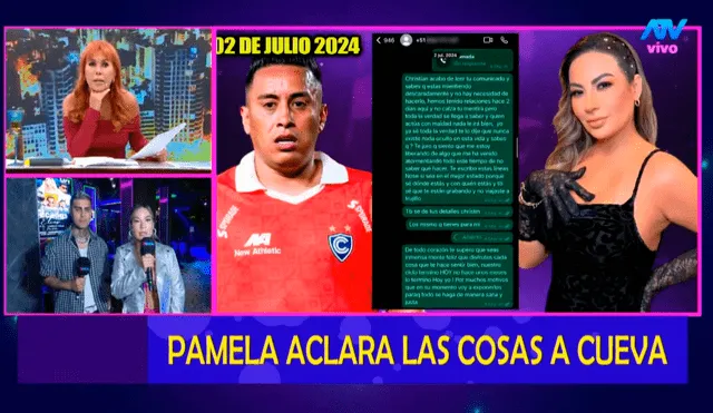 Pamela López estuvo en vivo con Magaly Medina. Foto: ATV. Pamela López estuvo en vivo con Magaly Medina. Foto: ATV.