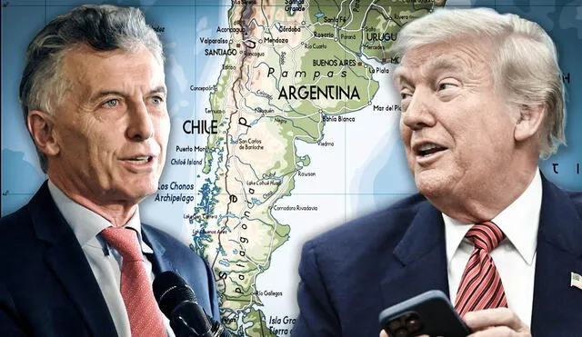 Mauricio Macri reveló que Donald Trump le propuso “conquistar Chile” mientras observaban un mapa en la Casa Rosada. Foto: composición LR/AFP Mauricio Macri reveló que Donald Trump le propuso “conquistar Chile” mientras observaban un mapa en la Casa Rosada. Foto: composición LR/AFP