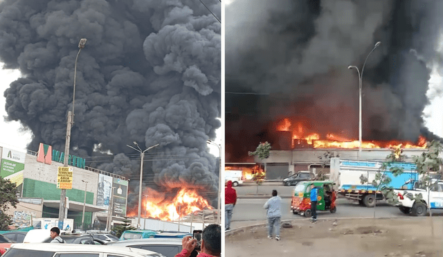 Fuerte incendio consume fábrica de colchones en Parque Industrial de Villa El Salvador<br> Fuerte incendio consume fábrica de colchones en Parque Industrial de Villa El Salvador<br>