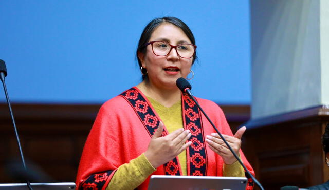 Ruth Luque hizo un llamado a sus colegas a no aprobar el texto del predictamen de la Ley Mape que mantendría el mismo esquema del Reinfo. Foto: Congreso Ruth Luque hizo un llamado a sus colegas a no aprobar el texto del predictamen de la Ley Mape que mantendría el mismo esquema del Reinfo. Foto: Congreso