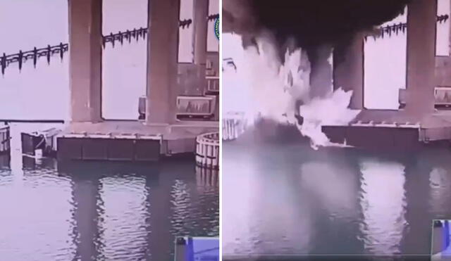 Un nuevo ataque impacta el puente de Kerch en Crimea, con la detonación de 1.100 kilogramos de explosivos submarinos por parte del Servicio de Seguridad de Ucrania (SBU). Foto: SBU