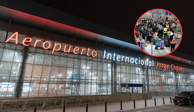 Aeropuerto Jorge Chávez presenta aglomeración de personas durante apertura. Foto: composición LR