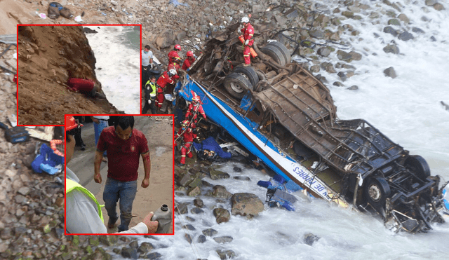 El joven de 24 años, saltó segundo antes que el bus cayera por el abismo del Pasamayo. Foto: composición LR/YouTube/Li Jack/Agencia Andina El joven de 24 años, saltó segundo antes que el bus cayera por el abismo del Pasamayo. Foto: composición LR/YouTube/Li Jack/Agencia Andina