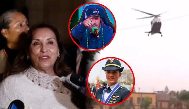 El conductor del programa Nadie se salva cuestionó a la mandataria por usar un helicóptero para llegar a Palacio de Gobierno y no para buscar a la piloto Ashley Vargas. Foto: composición LR/ YouTube/ Carlos Orozco El conductor del programa Nadie se salva cuestionó a la mandataria por usar un helicóptero para llegar a Palacio de Gobierno y no para buscar a la piloto Ashley Vargas. Foto: composición LR/ YouTube/ Carlos Orozco