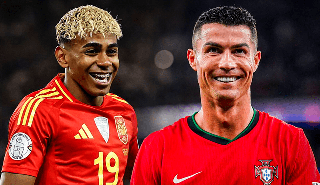 Cristiano Ronaldo y Lamine Yamal fueron campeones de Europa con sus respectivas selecciones. Foto: composición LR/AFP Cristiano Ronaldo y Lamine Yamal fueron campeones de Europa con sus respectivas selecciones. Foto: composición LR/AFP