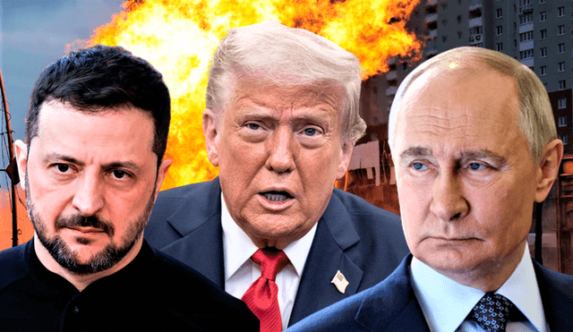 Donald Trump compara conflicto entre Rusia y Ucrania con "una pelea de niños" y amenaza con sanciones. Foto: composición LR Donald Trump compara conflicto entre Rusia y Ucrania con "una pelea de niños" y amenaza con sanciones. Foto: composición LR