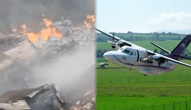 Avioneta se desploma en Chiapas con 9 pasajeros a bordo.