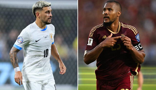 Uruguay y Venezuela empataron sin goles en el último enfrentamiento. Foto: composición LR/AFP Uruguay y Venezuela empataron sin goles en el último enfrentamiento. Foto: composición LR/AFP