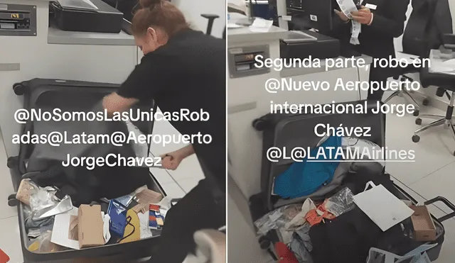 Pasajera peruana denuncia que sufrió un robo al llegar al nuevo aeropuerto Jorge Chávez. Foto: composición LR/TikTok Pasajera peruana denuncia que sufrió un robo al llegar al nuevo aeropuerto Jorge Chávez. Foto: composición LR/TikTok