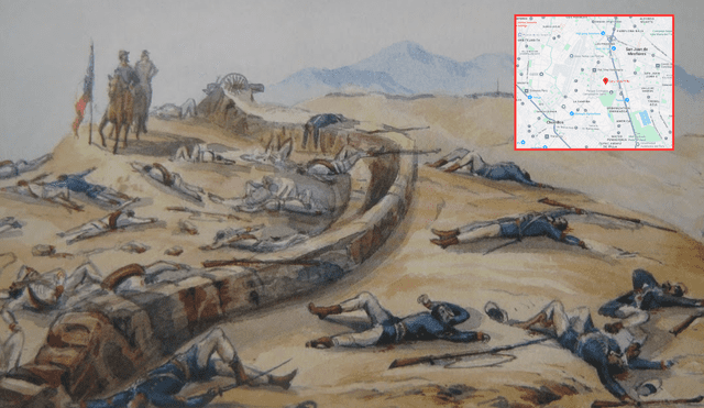El cerro Viva El Perú fue protagonista de un sangriento enfrentamiento entre tropas chilenas y peruanas. Foto: composición LR/Ernesto Linares Mascaro/Google Maps El cerro Viva El Perú fue protagonista de un sangriento enfrentamiento entre tropas chilenas y peruanas. Foto: composición LR/Ernesto Linares Mascaro/Google Maps