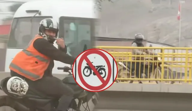 Algunos motociclistas hacen caso omiso a la normativa de prohibición en los puentes peatonales de Puente Piedra. Foto: Composición LR/Latina Algunos motociclistas hacen caso omiso a la normativa de prohibición en los puentes peatonales de Puente Piedra. Foto: Composición LR/Latina