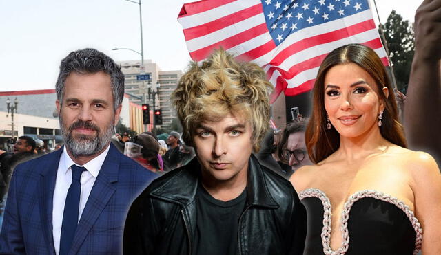 Distintas celebridades como Mark Ruffalo, Billie Joe Armstrong y Eva Longoria protestaron en contra de ICE y Donald Trump. Distintas celebridades como Mark Ruffalo, Billie Joe Armstrong y Eva Longoria protestaron en contra de ICE y Donald Trump.