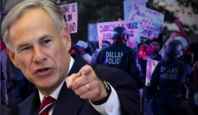 El gobernador de Texas, Greg Abbott, advirtió en redes sociales que quienes protesten contra la ofensiva migratoria de Trump serán arrestados si no mantienen la paz. El gobernador de Texas, Greg Abbott, advirtió en redes sociales que quienes protesten contra la ofensiva migratoria de Trump serán arrestados si no mantienen la paz.
