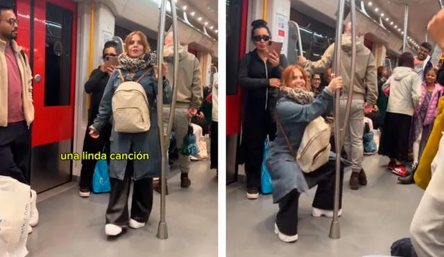 La popular ‘Queca’ no dejó pasar la oportunidad para cantar a ritmo de Armonía 10. Foto: composición LR/ TikTok/ @johanna.sanmiguel La popular ‘Queca’ no dejó pasar la oportunidad para cantar a ritmo de Armonía 10. Foto: composición LR/ TikTok/ @johanna.sanmiguel