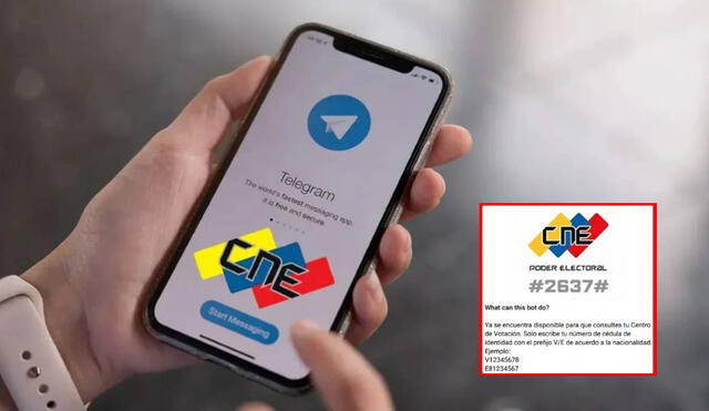 El CNE habilitó un bot en Telegram para consultas de centros de votación las 24 horas. Foto: composiciónLR/Correo del Coroní/CNE El CNE habilitó un bot en Telegram para consultas de centros de votación las 24 horas. Foto: composiciónLR/Correo del Coroní/CNE