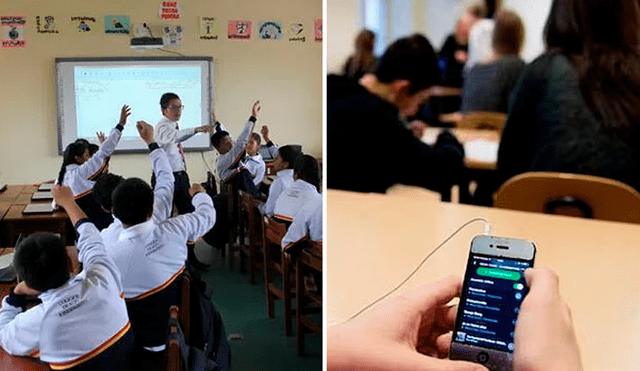 La norma establece una restricción en el uso de celulares en los escolares de primaria y secundaria. Foto: Composición LR La norma establece una restricción en el uso de celulares en los escolares de primaria y secundaria. Foto: Composición LR