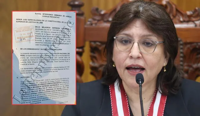 Delia Espinoza presentó un recurso para proteger su libertad personal ante la PNP | Composición: LR. Delia Espinoza presentó un recurso para proteger su libertad personal ante la PNP | Composición: LR.