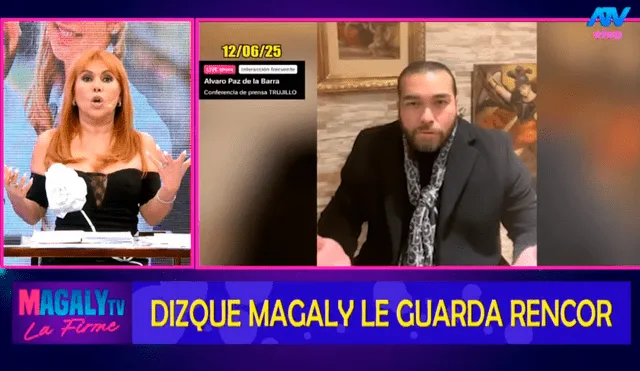 Álvaro Paz de la Barra, candidato presidencial y esposo de Sofía Franco, afirma haber enviado a Magaly Medina a prisión. Foto: captura ATV Álvaro Paz de la Barra, candidato presidencial y esposo de Sofía Franco, afirma haber enviado a Magaly Medina a prisión. Foto: captura ATV