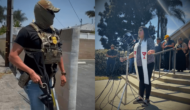 ICE apunta a una pastora que quiso intervenir un arresto en California. ICE apunta a una pastora que quiso intervenir un arresto en California.