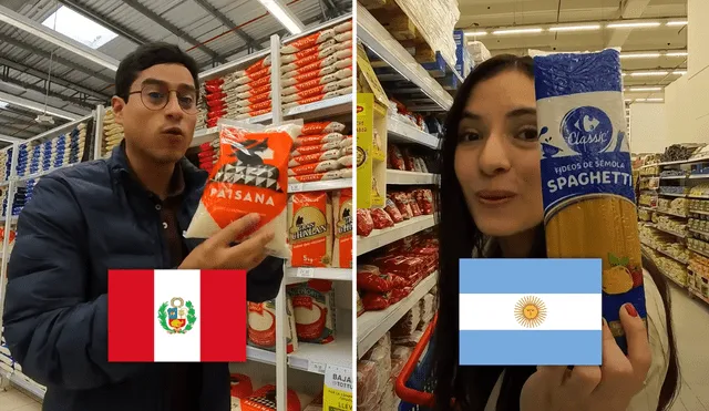 Los creadores de contenido compararon los precios del aceite, huevos, café, atún y demás productos en supermercado de Argentina y Perú.Foto: composición LR/YouTube/Desbalanceados Los creadores de contenido compararon los precios del aceite, huevos, café, atún y demás productos en supermercado de Argentina y Perú.Foto: composición LR/YouTube/Desbalanceados