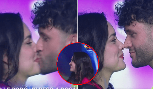 Fabio Agostini sorprende a Rosángela Espinoza con un beso EN VIVO en 'Esto es guerra'. Foto: Composición LR/captura América TV