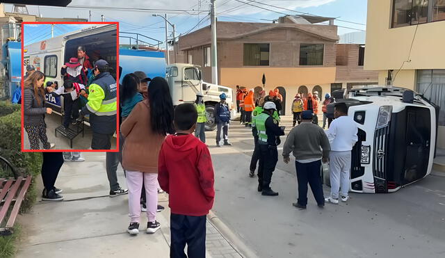 Escolares se salvan de morir tras volcadura de auto colectivo en Arequipa. Foto: Composición LR/Mirelia Quispe Escolares se salvan de morir tras volcadura de auto colectivo en Arequipa. Foto: Composición LR/Mirelia Quispe
