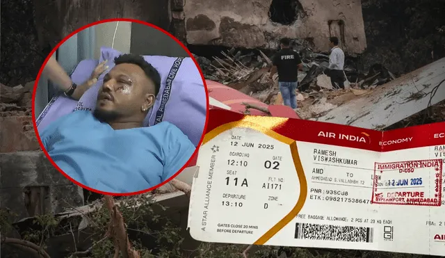 Vishwash Ramesh fue dado de alta tras cinco días internado en Ahmedabad tras accidente de Air India. Foto: EFE/The Times Of India. Vishwash Ramesh fue dado de alta tras cinco días internado en Ahmedabad tras accidente de Air India. Foto: EFE/The Times Of India.