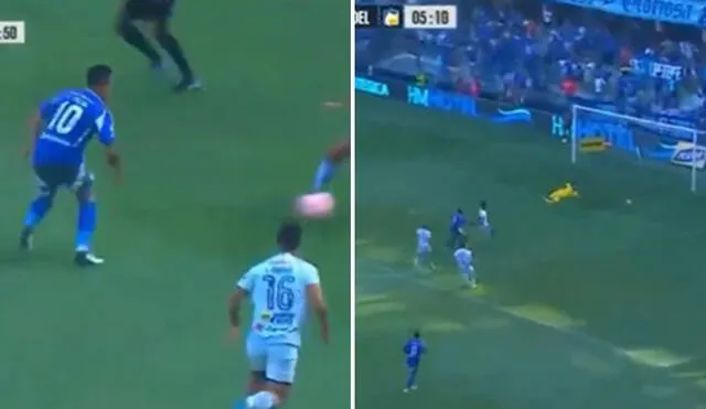 Christian Cueva juega como titular con Emelec ante Delfín. Foto: composición de LR/captura de Teleamazonas Christian Cueva juega como titular con Emelec ante Delfín. Foto: composición de LR/captura de Teleamazonas