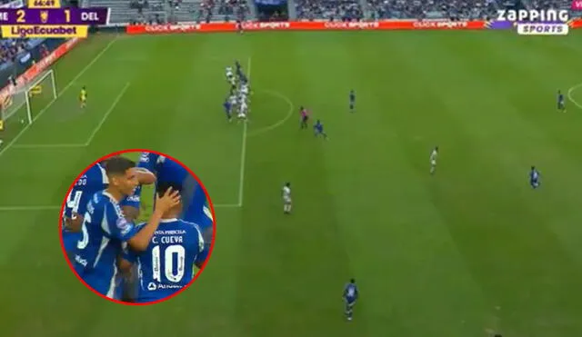 Christian Cueva participó en el segundo gol de Emelec. Foto: composición de LR/captura de Zapping Sports Christian Cueva participó en el segundo gol de Emelec. Foto: composición de LR/captura de Zapping Sports