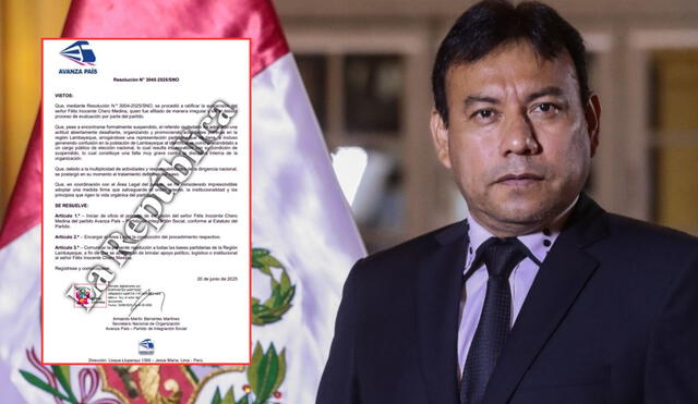 Chero podría enfrentar una expulsión definitiva de Avanza País | Composición: LR. Chero podría enfrentar una expulsión definitiva de Avanza País | Composición: LR.