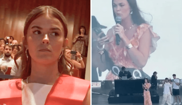 Marilou Vioix, víctima de bullying en la Universitat de Vic, denunció públicamente los abusos sufridos durante sus estudios en un festival en Barcelona. Foto: composición LR/Captura