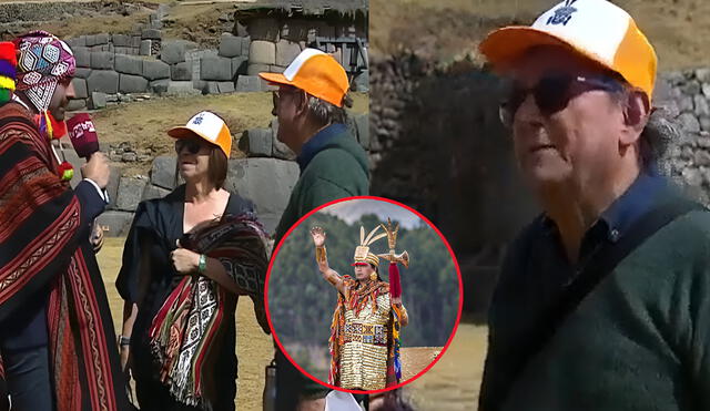 La emoción de un turista chileno al presenciar la representación del Inti Raymi. Foto: composición LR/ captura TV Perú La emoción de un turista chileno al presenciar la representación del Inti Raymi. Foto: composición LR/ captura TV Perú