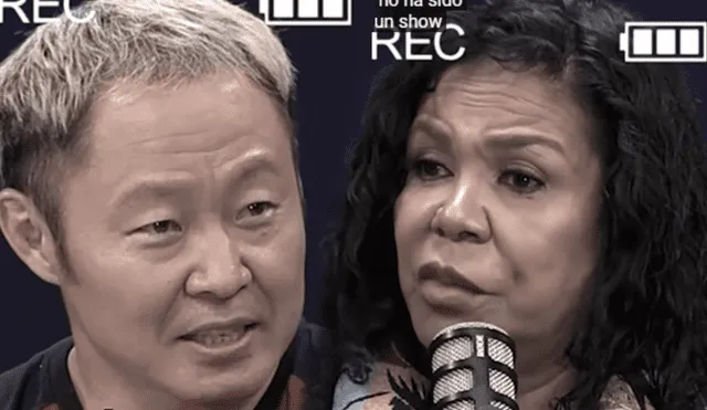 Eva Ayllón tuvo fuerte reacción contra Kenji Fujimori. Foto: composición LR/difusión/YouTube/podcast Eva Ayllón tuvo fuerte reacción contra Kenji Fujimori. Foto: composición LR/difusión/YouTube/podcast