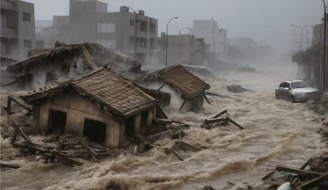 El diluvio del 15 de enero de 1970 en Lima afectó a diversas viviendas de la capital y dejó cientos de damnificados. Foto: ChatGPT El diluvio del 15 de enero de 1970 en Lima afectó a diversas viviendas de la capital y dejó cientos de damnificados. Foto: ChatGPT